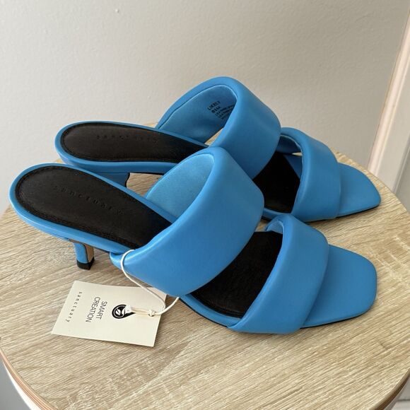 Sanctuary Women's Likely Square Toe Slip On Leather Sandal Size 8.5 M BLUE WIRE - Picture 14 of 16